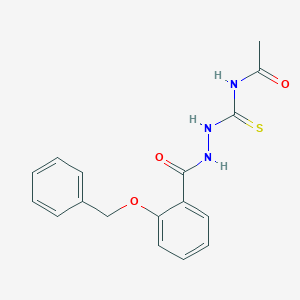 molecular formula C17H17N3O3S B410692 N-({2-[2-(benzyloxy)benzoyl]hydrazino}carbothioyl)acetamide 