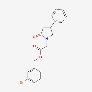 molecular formula C19H18BrNO3 B4106929 3-bromobenzyl 2-(2-oxo-4-phenyl-1-pyrrolidinyl)acetate 