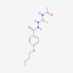 molecular formula C14H19N3O3S B410693 N-[[(4-butoxybenzoyl)amino]carbamothioyl]acetamide 