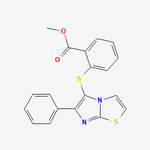 molecular formula C19H14N2O2S2 B4106937 methyl 2-[(6-phenylimidazo[2,1-b][1,3]thiazol-5-yl)thio]benzoate 