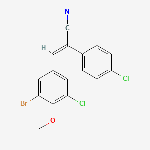 molecular formula C16H10BrCl2NO B4106938 3-(3-bromo-5-chloro-4-methoxyphenyl)-2-(4-chlorophenyl)acrylonitrile 