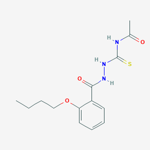 molecular formula C14H19N3O3S B410694 N-{[2-(2-butoxybenzoyl)hydrazino]carbothioyl}acetamide 