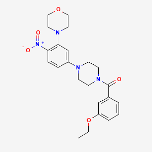 molecular formula C23H28N4O5 B4106942 4-{5-[4-(3-ethoxybenzoyl)-1-piperazinyl]-2-nitrophenyl}morpholine 
