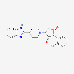 molecular formula C22H21ClN4O2 B4106949 3-[4-(1H-benzimidazol-2-yl)-1-piperidinyl]-1-(2-chlorophenyl)-2,5-pyrrolidinedione 