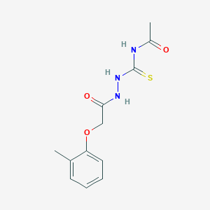 N-({2-[(2-methylphenoxy)acetyl]hydrazino}carbothioyl)acetamide