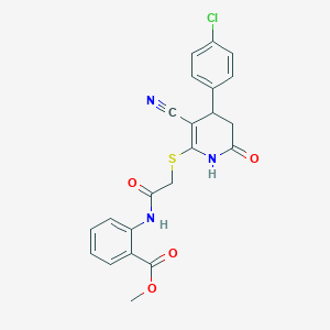 methyl 2-[({[4-(4-chlorophenyl)-3-cyano-6-oxo-1,4,5,6-tetrahydro-2-pyridinyl]thio}acetyl)amino]benzoate