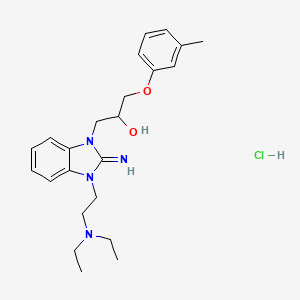 molecular formula C23H33ClN4O2 B4106970 1-{3-[2-(diethylamino)ethyl]-2-imino-2,3-dihydro-1H-benzimidazol-1-yl}-3-(3-methylphenoxy)-2-propanol hydrochloride 