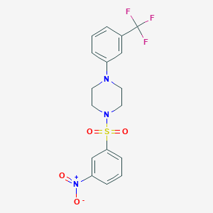 molecular formula C17H16F3N3O4S B4106974 1-[(3-nitrophenyl)sulfonyl]-4-[3-(trifluoromethyl)phenyl]piperazine 