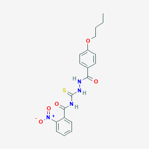 molecular formula C19H20N4O5S B410699 N-{[2-(4-butoxybenzoyl)hydrazino]carbothioyl}-2-nitrobenzamide 