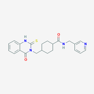 molecular formula C22H24N4O2S B4106995 4-[(4-oxo-2-thioxo-1,4-dihydro-3(2H)-quinazolinyl)methyl]-N-(3-pyridinylmethyl)cyclohexanecarboxamide 