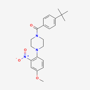 molecular formula C22H27N3O4 B4107011 1-(4-tert-butylbenzoyl)-4-(4-methoxy-2-nitrophenyl)piperazine 