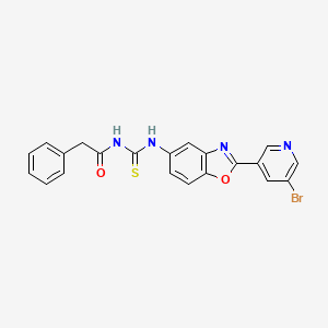 N-({[2-(5-bromo-3-pyridinyl)-1,3-benzoxazol-5-yl]amino}carbonothioyl)-2-phenylacetamide