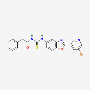 molecular formula C21H15BrN4O2S B4107016 N-({[2-(5-bromo-3-pyridinyl)-1,3-benzoxazol-5-yl]amino}carbonothioyl)-2-phenylacetamide 