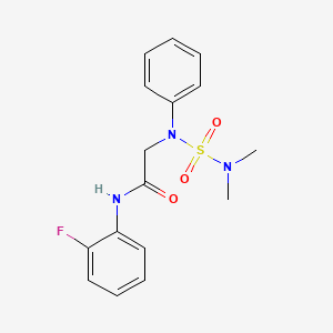 molecular formula C16H18FN3O3S B4107039 N~2~-[(dimethylamino)sulfonyl]-N~1~-(2-fluorophenyl)-N~2~-phenylglycinamide 