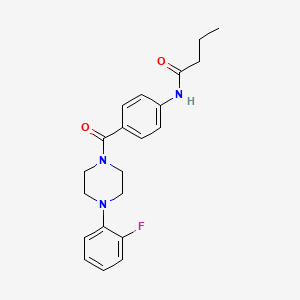 molecular formula C21H24FN3O2 B4107041 N-(4-{[4-(2-fluorophenyl)-1-piperazinyl]carbonyl}phenyl)butanamide 