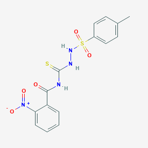 molecular formula C15H14N4O5S2 B410705 2-nitro-N-({2-[(4-methylphenyl)sulfonyl]hydrazino}carbothioyl)benzamide 