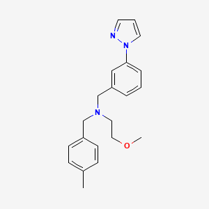 molecular formula C21H25N3O B4107059 (2-methoxyethyl)(4-methylbenzyl)[3-(1H-pyrazol-1-yl)benzyl]amine 