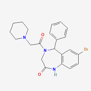 molecular formula C22H24BrN3O2 B4107064 7-bromo-5-phenyl-4-(1-piperidinylacetyl)-1,3,4,5-tetrahydro-2H-1,4-benzodiazepin-2-one 