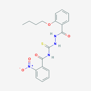 molecular formula C19H20N4O5S B410707 N-[N'-(2-Butoxy-benzoyl)-hydrazinocarbothioyl]-2-nitro-benzamide 