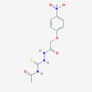 molecular formula C11H12N4O5S B410709 N-{[2-({4-nitrophenoxy}acetyl)hydrazino]carbothioyl}acetamide 