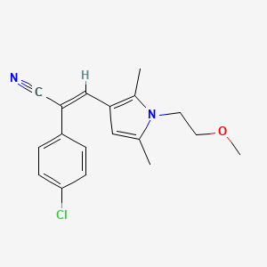 molecular formula C18H19ClN2O B4107097 2-(4-chlorophenyl)-3-[1-(2-methoxyethyl)-2,5-dimethyl-1H-pyrrol-3-yl]acrylonitrile 