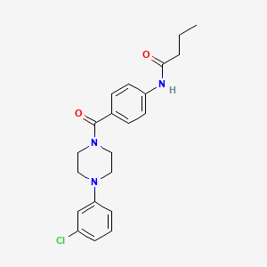N-(4-{[4-(3-chlorophenyl)-1-piperazinyl]carbonyl}phenyl)butanamide