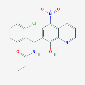 molecular formula C19H16ClN3O4 B410712 N-[(2-Chloro-phenyl)-(8-hydroxy-5-nitro-quinolin-7-yl)-methyl]-propionamide 