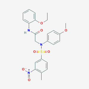 molecular formula C24H25N3O7S B410714 N-(2-ethoxyphenyl)-2-[({3-nitro-4-methylphenyl}sulfonyl)-4-methoxyanilino]acetamide 