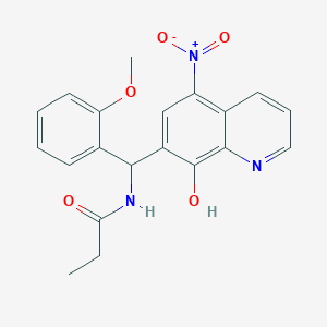 N-[(8-Hydroxy-5-nitro-quinolin-7-yl)-(2-methoxy-phenyl)-methyl]-propionamide