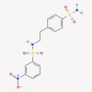 molecular formula C14H15N3O6S2 B4107150 N-{2-[4-(aminosulfonyl)phenyl]ethyl}-3-nitrobenzenesulfonamide 