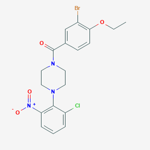1-(3-bromo-4-ethoxybenzoyl)-4-(2-chloro-6-nitrophenyl)piperazine
