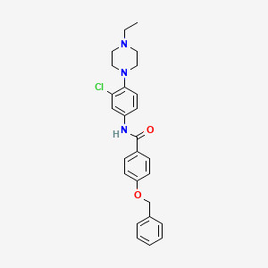 molecular formula C26H28ClN3O2 B4107172 4-(benzyloxy)-N-[3-chloro-4-(4-ethyl-1-piperazinyl)phenyl]benzamide 