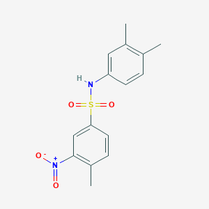 molecular formula C15H16N2O4S B410718 N-(3,4-dimethylphenyl)-4-methyl-3-nitrobenzenesulfonamide 
