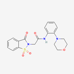 molecular formula C19H19N3O5S B4107180 2-(1,1-dioxido-3-oxo-1,2-benzisothiazol-2(3H)-yl)-N-[2-(4-morpholinyl)phenyl]acetamide 