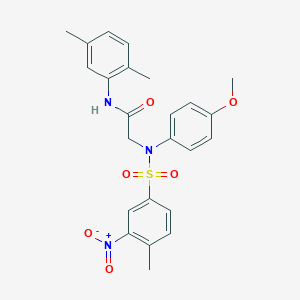 molecular formula C24H25N3O6S B410720 N-(2,5-dimethylphenyl)-2-[({3-nitro-4-methylphenyl}sulfonyl)-4-methoxyanilino]acetamide 