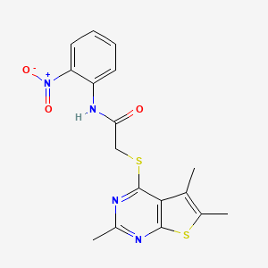 N-(2-nitrophenyl)-2-[(2,5,6-trimethylthieno[2,3-d]pyrimidin-4-yl)thio]acetamide