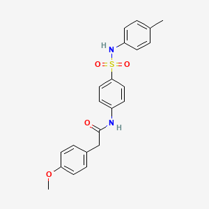 molecular formula C22H22N2O4S B4107216 2-(4-methoxyphenyl)-N-(4-{[(4-methylphenyl)amino]sulfonyl}phenyl)acetamide 