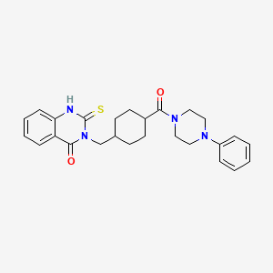 3-({4-[(4-phenyl-1-piperazinyl)carbonyl]cyclohexyl}methyl)-2-thioxo-2,3-dihydro-4(1H)-quinazolinone