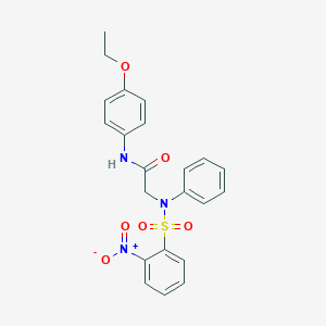 molecular formula C22H21N3O6S B410724 N-(4-ethoxyphenyl)-2-[({2-nitrophenyl}sulfonyl)anilino]acetamide 