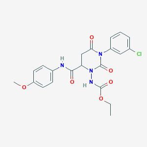 molecular formula C21H21ClN4O6 B4107254 ethyl [3-(3-chlorophenyl)-6-{[(4-methoxyphenyl)amino]carbonyl}-2,4-dioxotetrahydro-1(2H)-pyrimidinyl]carbamate 