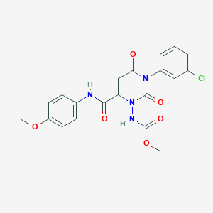 ethyl [3-(3-chlorophenyl)-6-{[(4-methoxyphenyl)amino]carbonyl}-2,4-dioxotetrahydro-1(2H)-pyrimidinyl]carbamate