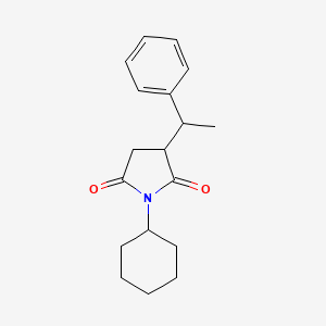 molecular formula C18H23NO2 B4107255 1-cyclohexyl-3-(1-phenylethyl)-2,5-pyrrolidinedione 