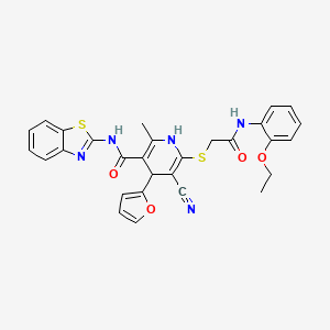 molecular formula C29H25N5O4S2 B4107257 N-1,3-benzothiazol-2-yl-5-cyano-6-({2-[(2-ethoxyphenyl)amino]-2-oxoethyl}thio)-4-(2-furyl)-2-methyl-1,4-dihydro-3-pyridinecarboxamide 