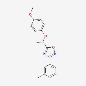 molecular formula C18H18N2O3 B4107265 5-[1-(4-methoxyphenoxy)ethyl]-3-(3-methylphenyl)-1,2,4-oxadiazole 