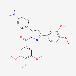 molecular formula C29H33N3O6 B4107271 4-[3-(3,4-dimethoxyphenyl)-1-(3,4,5-trimethoxybenzoyl)-4,5-dihydro-1H-pyrazol-5-yl]-N,N-dimethylaniline 