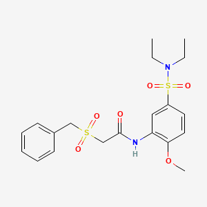 molecular formula C20H26N2O6S2 B4107272 2-(benzylsulfonyl)-N-{5-[(diethylamino)sulfonyl]-2-methoxyphenyl}acetamide 