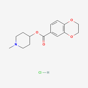 molecular formula C15H20ClNO4 B4107276 1-methyl-4-piperidinyl 2,3-dihydro-1,4-benzodioxine-6-carboxylate hydrochloride 