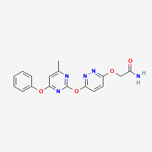 2-({6-[(4-methyl-6-phenoxy-2-pyrimidinyl)oxy]-3-pyridazinyl}oxy)acetamide