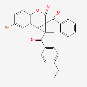 molecular formula C27H21BrO4 B4107306 1a-benzoyl-6-bromo-1-(4-ethylbenzoyl)-1-methyl-1a,7b-dihydrocyclopropa[c]chromen-2(1H)-one 