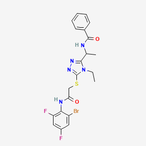 molecular formula C21H20BrF2N5O2S B4107315 N-{1-[5-({2-[(2-bromo-4,6-difluorophenyl)amino]-2-oxoethyl}thio)-4-ethyl-4H-1,2,4-triazol-3-yl]ethyl}benzamide 